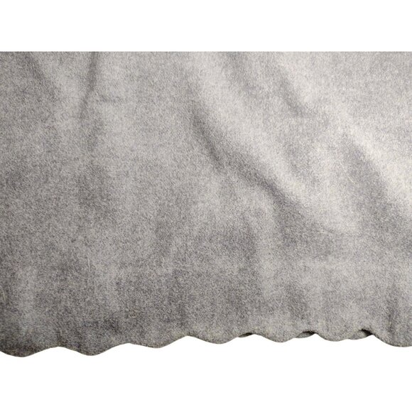 Loft Wool Blend Mini Skirt Size 14 Lined Scalloped Secretarycore Gray - Picture 2 of 7